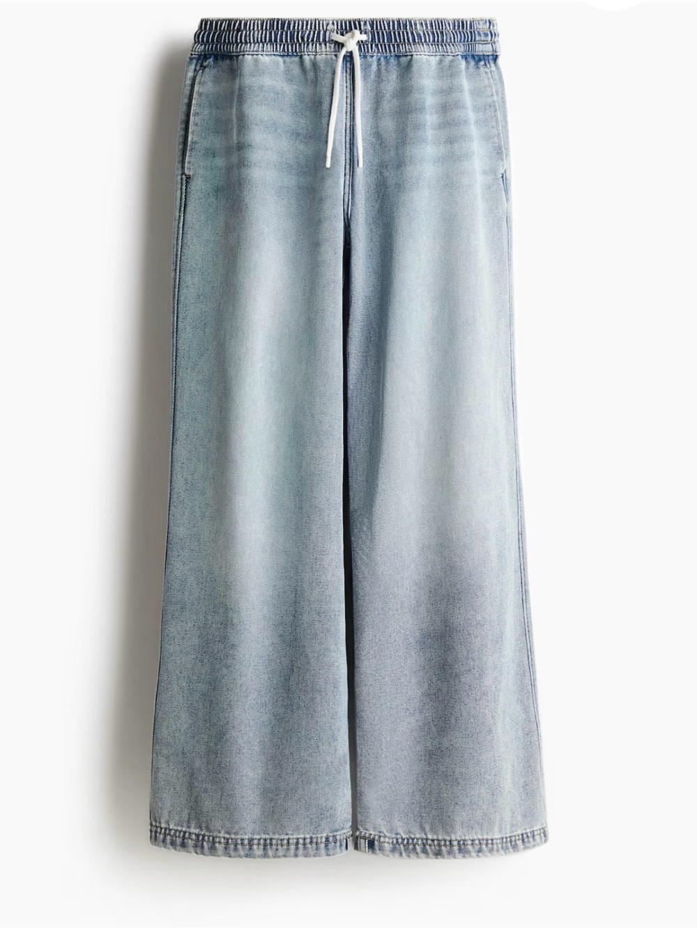 H&M Wide Leg Light Wash Denim DENIM PULL-ON PANTS divided size Small
